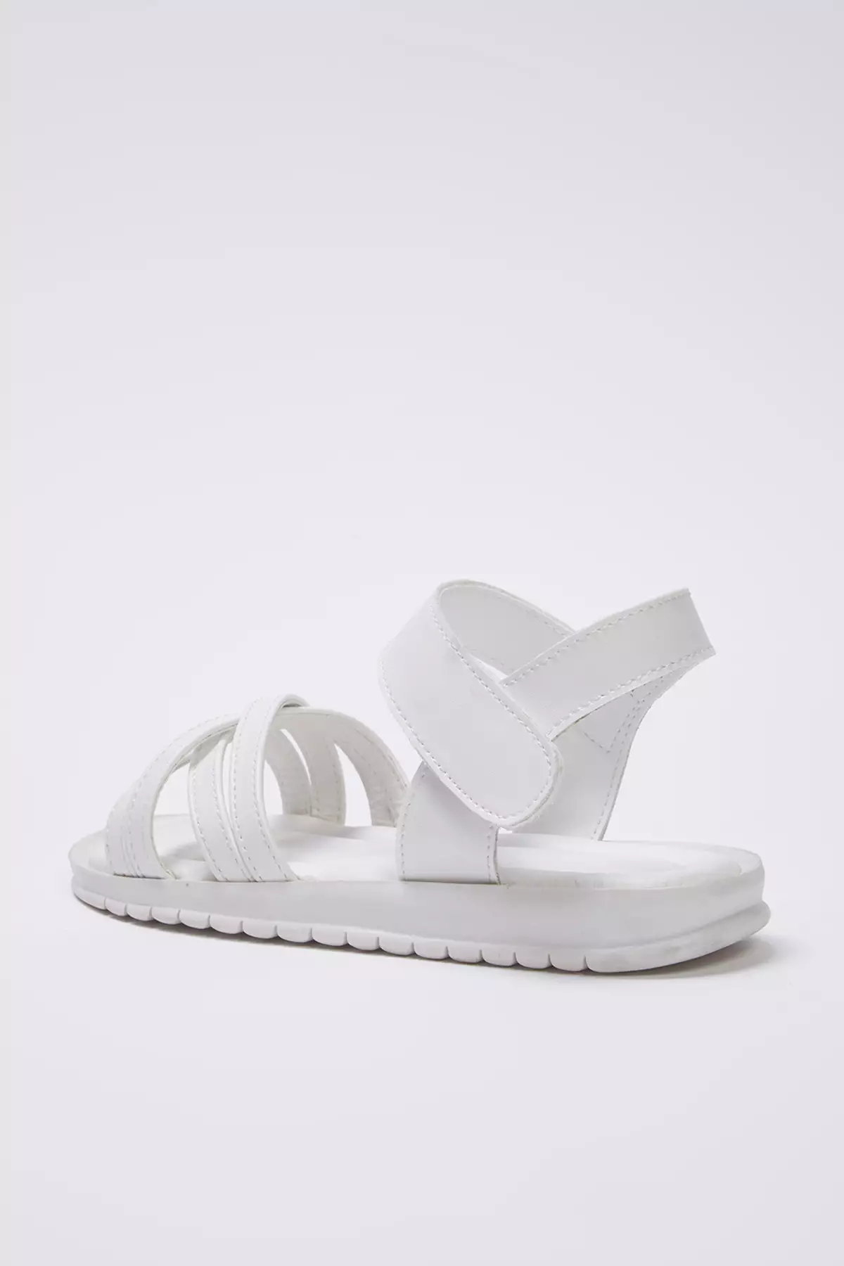 White Velcro Strap Big/Little Girls Kids Sandals Takss25Sd00040