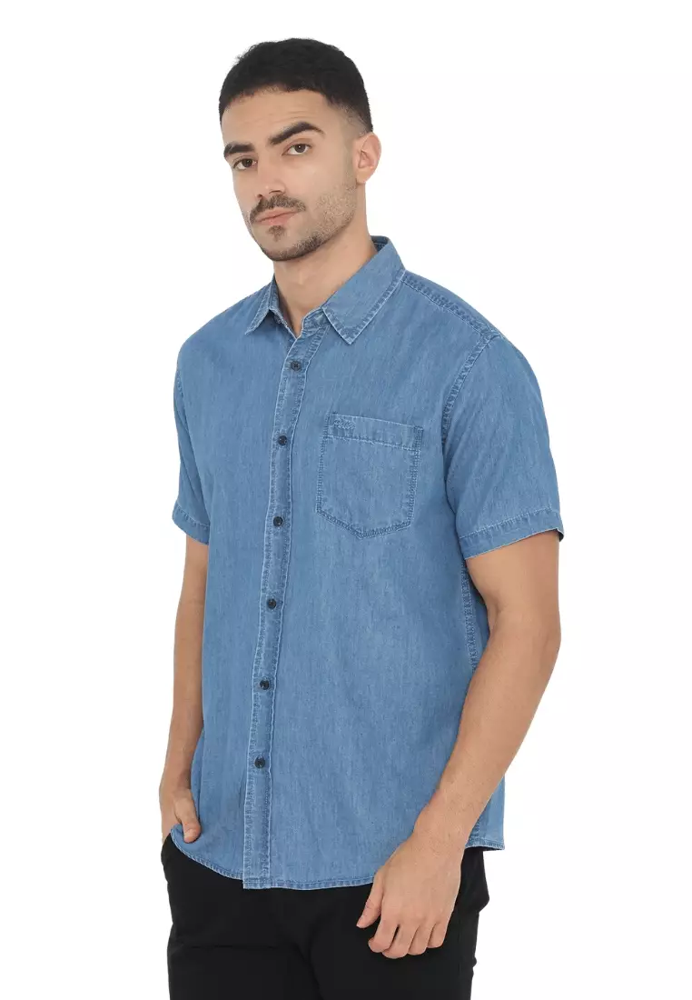 POLICE Kemeja Polos Jeans  Regular Fit Pria