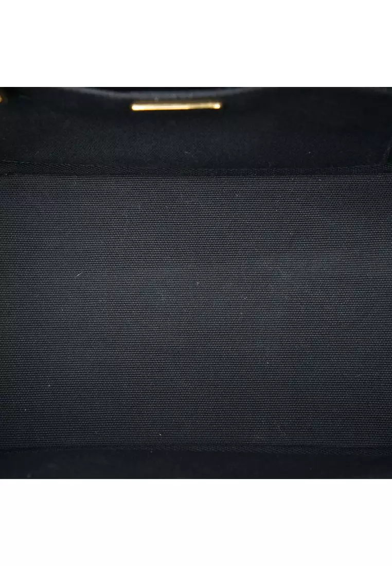 Pre-Loved Prada Small Canvas Canapa Logo Stripes Satchel