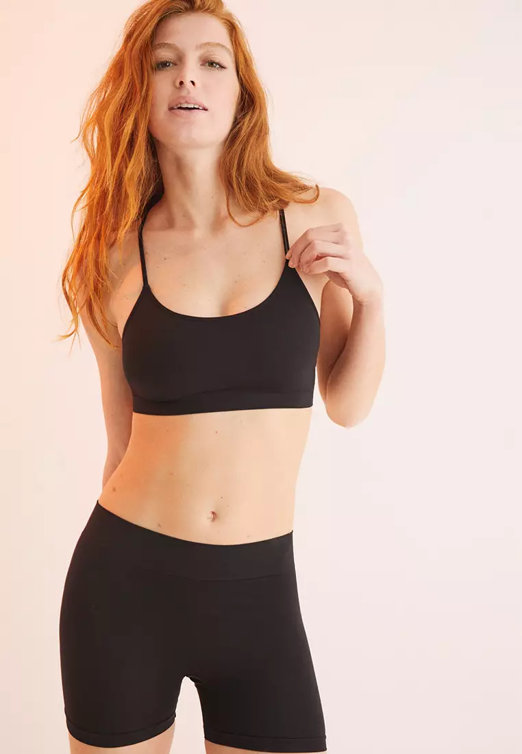 Green seamless triangle bra top