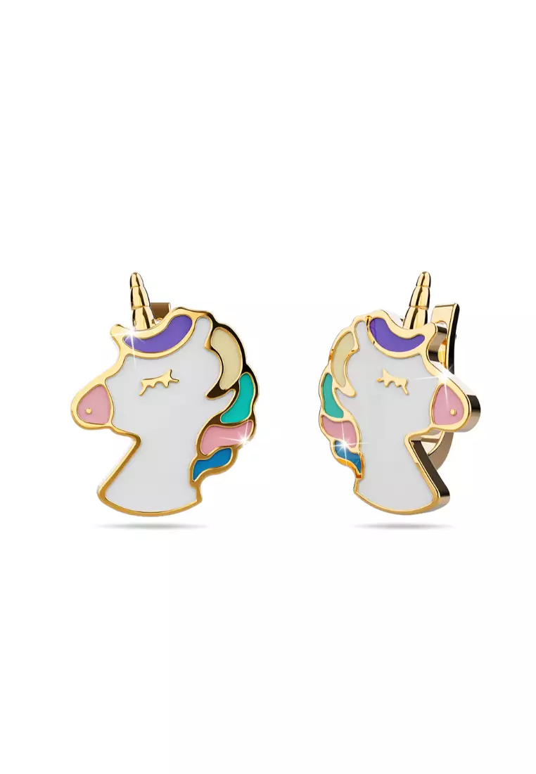 Childrens gold sales unicorn earrings
