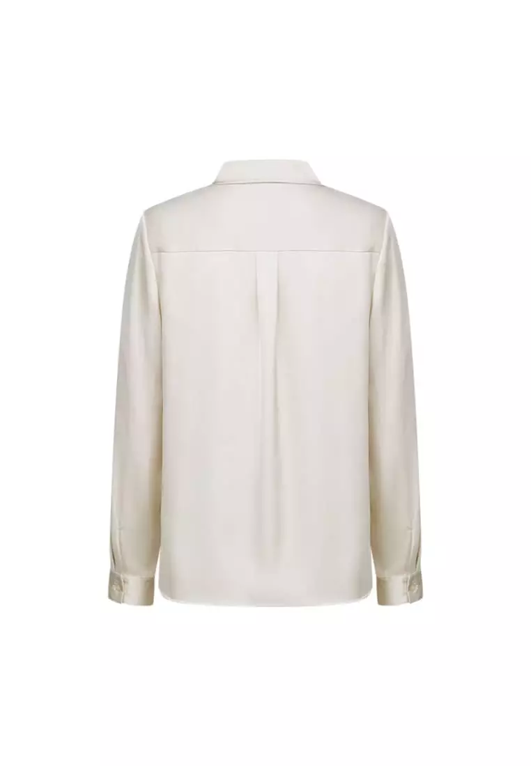 Satin Shirt Blouse With Detachable Necktie