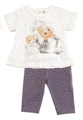 Toffyhouse grey and white Toffyhouse Furry Friends Forever Top & Leggings Set 9D9CFKA4152068GS_1