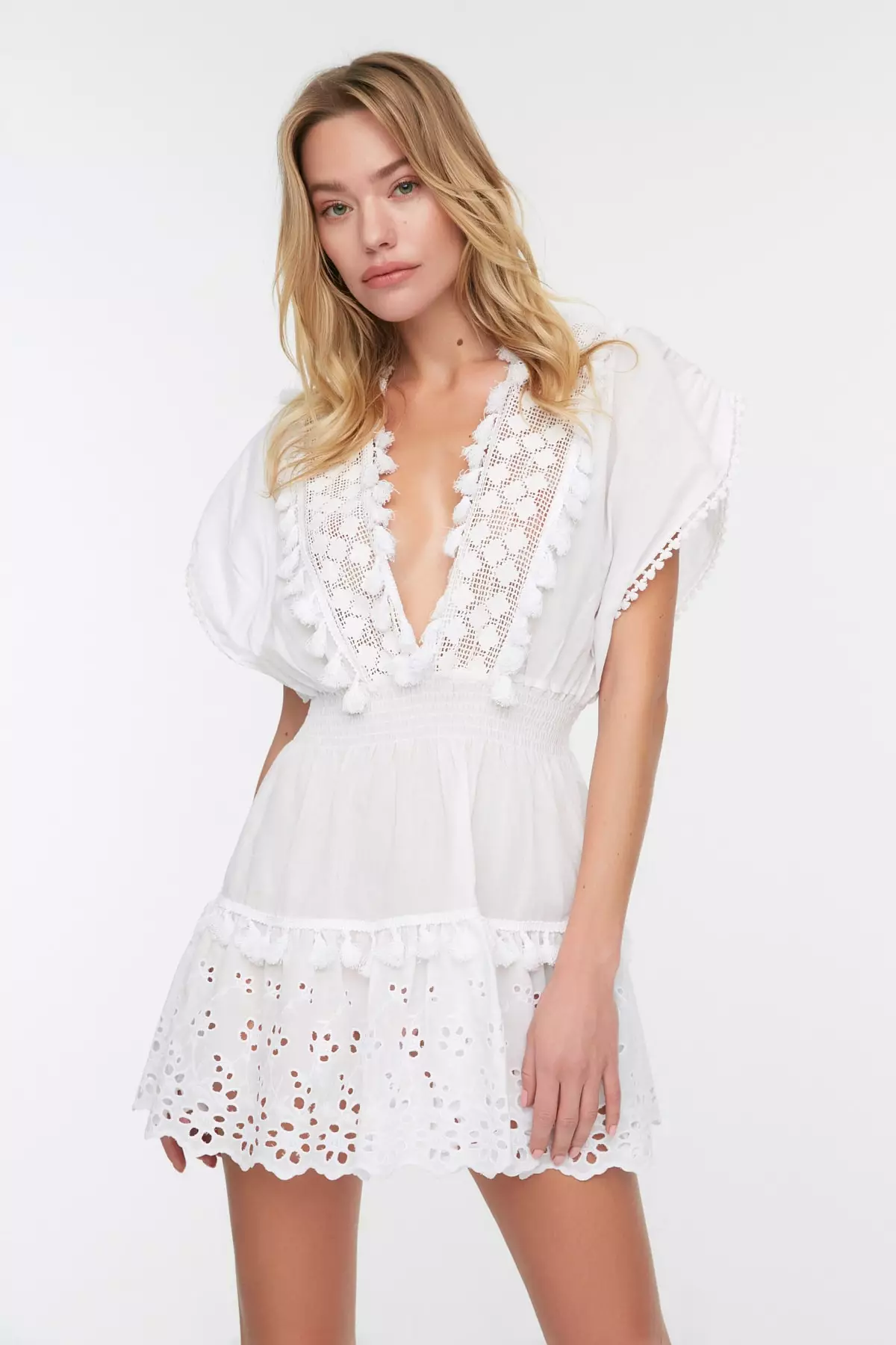 Open Lace Mini Dress