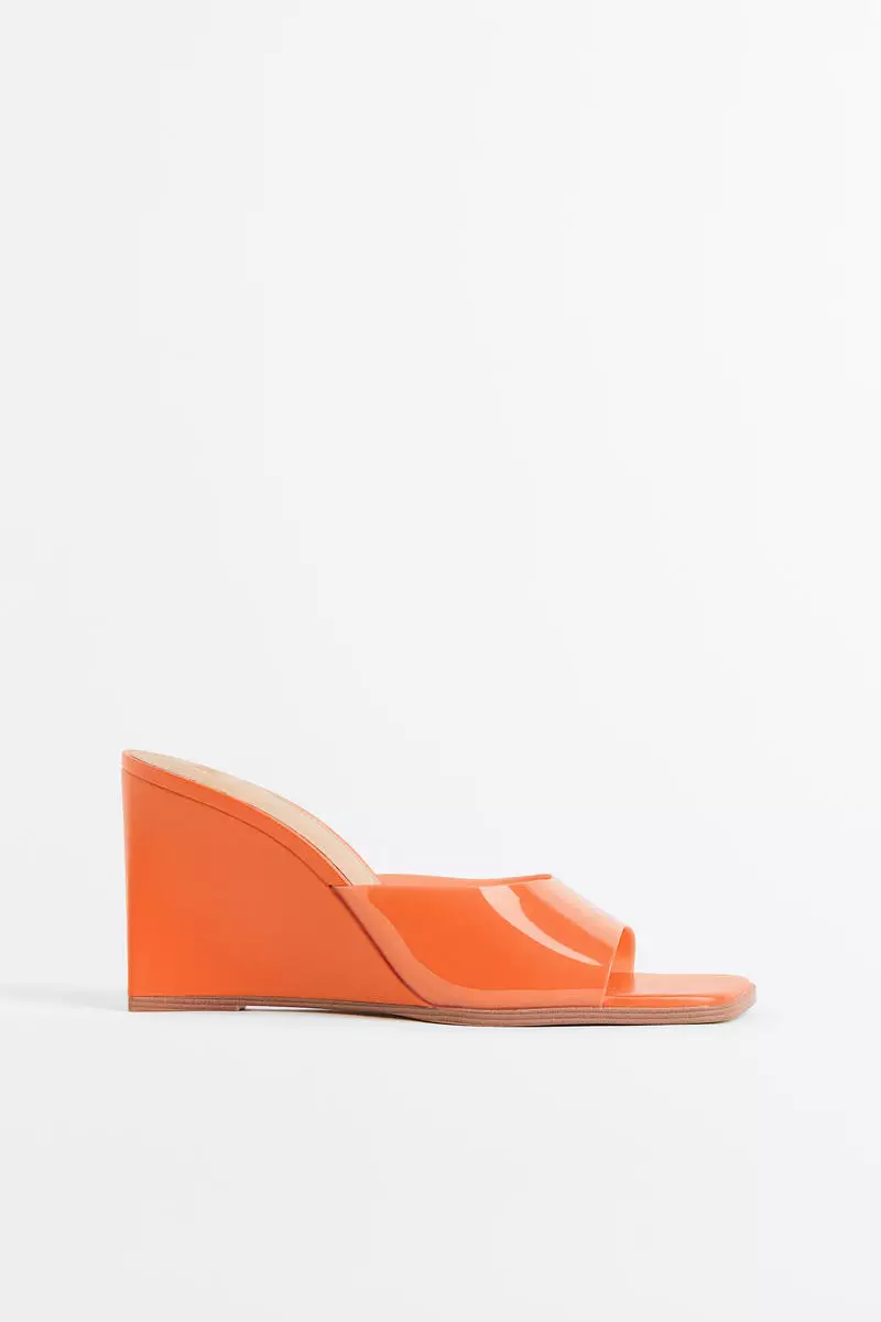 Wedge heeled mules sale