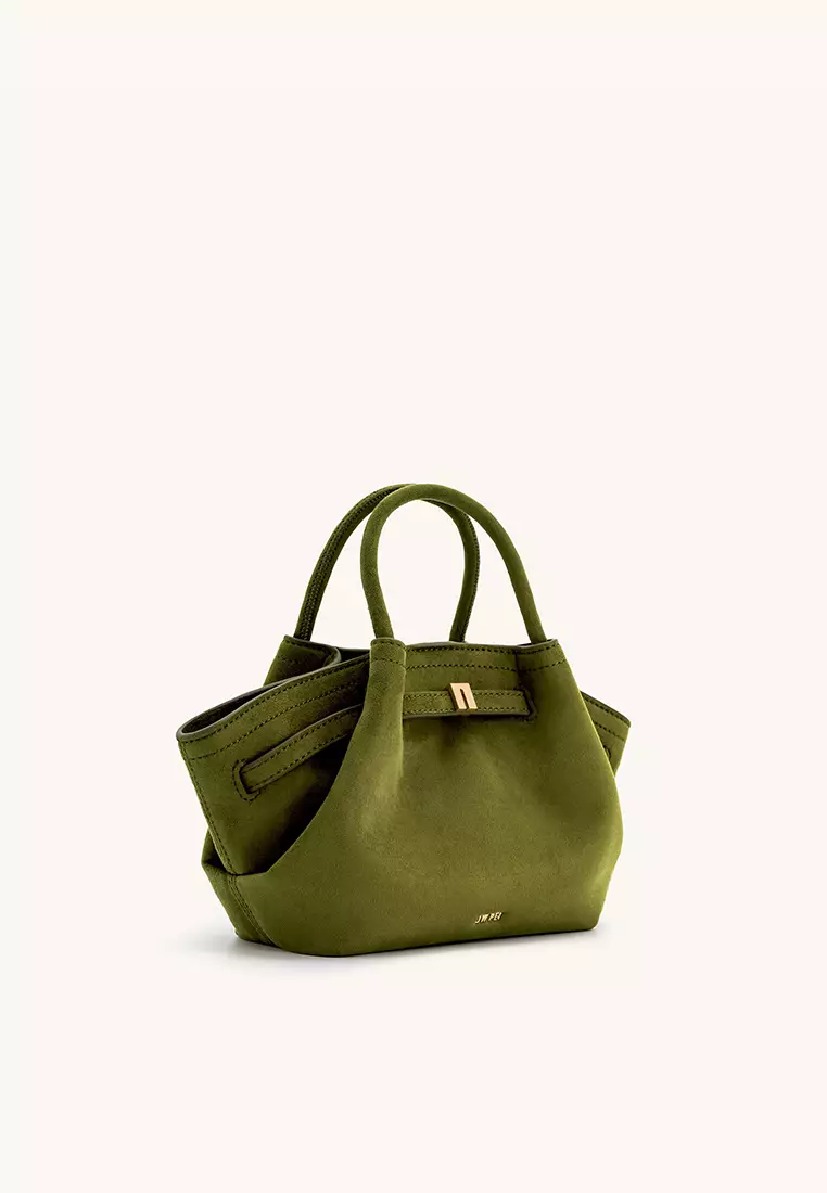 JW Pei Hana Mini Faux Suede Tote Bag - Dark Olive