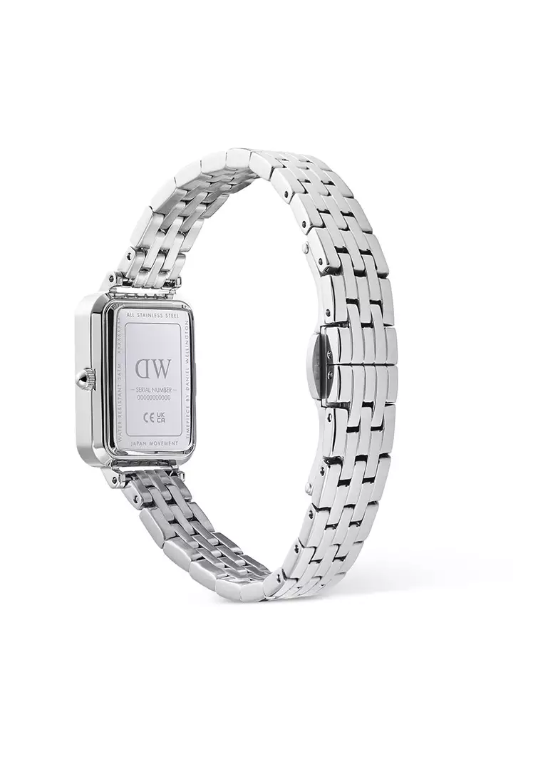 Quadro Roman Numerals Date 5-link White Silver Women Watch stainless steel watch DW Official Authentic Original
