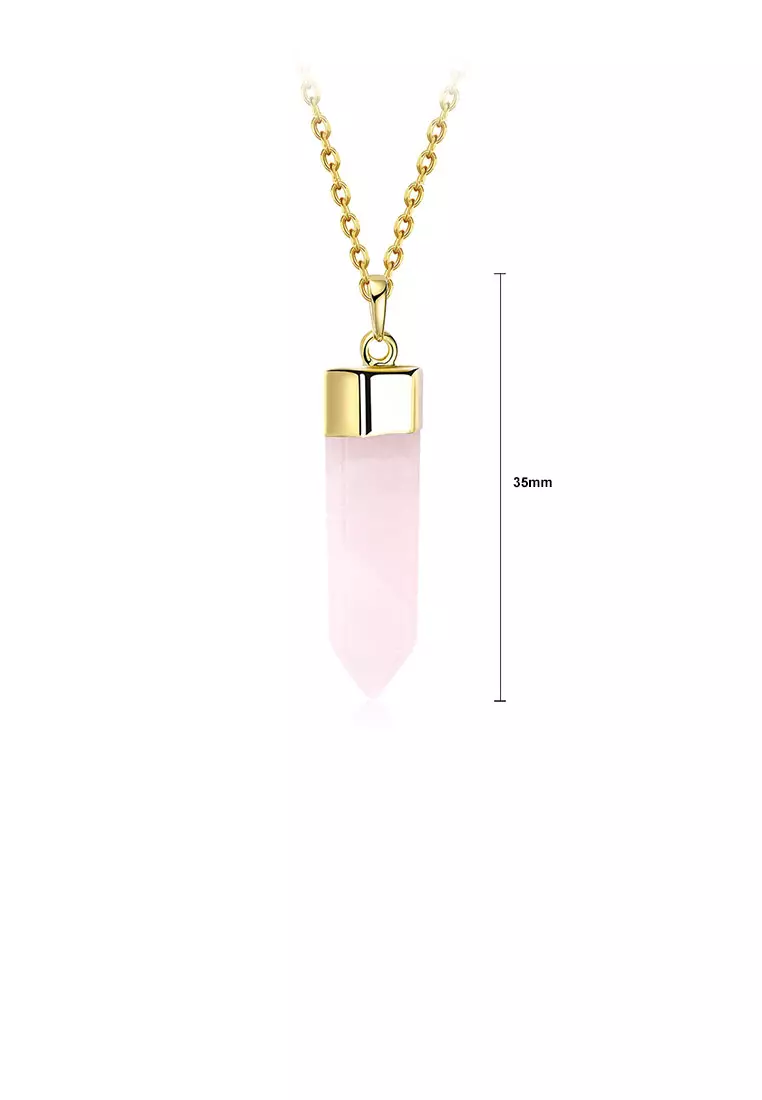 Buy Glamorousky Fashionable Beautiful Plated Gold Geometric Pink