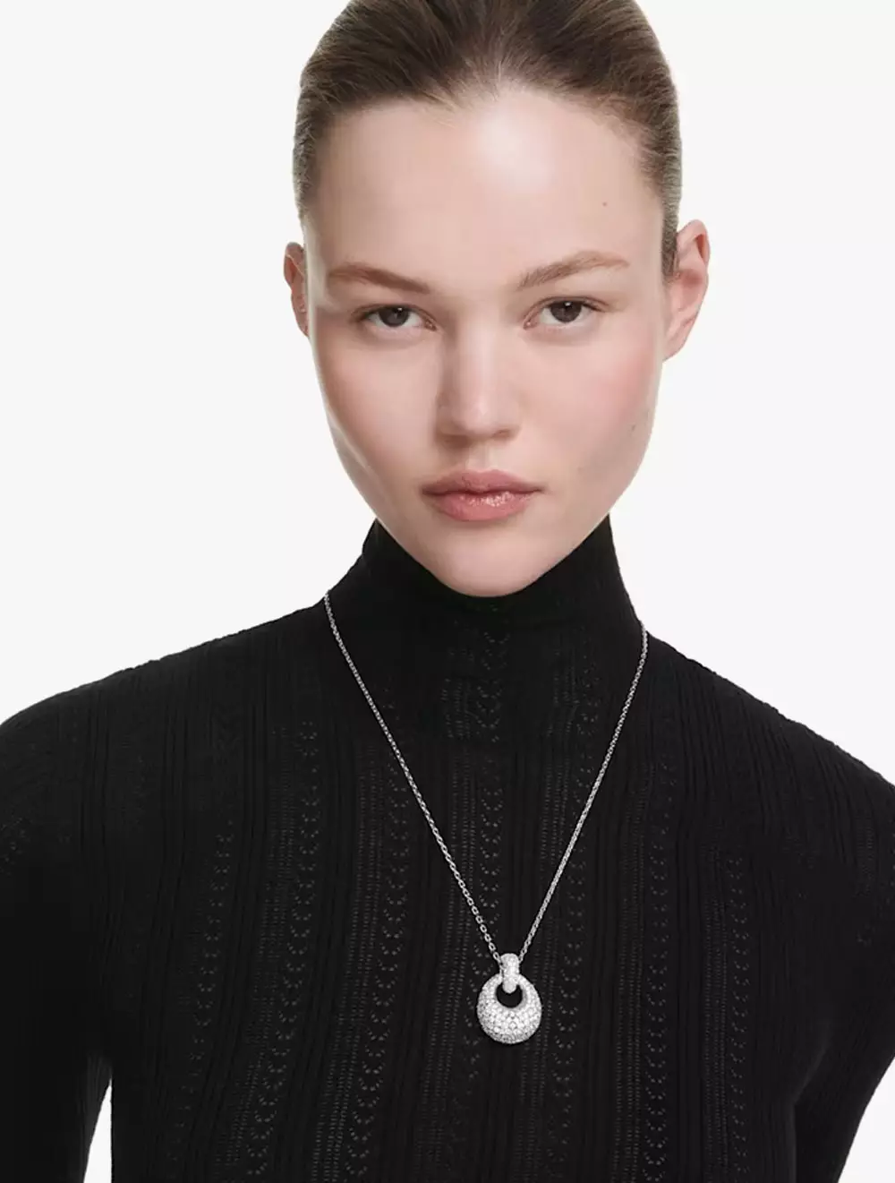 Sublima Pendant, White, Rhodium Plated