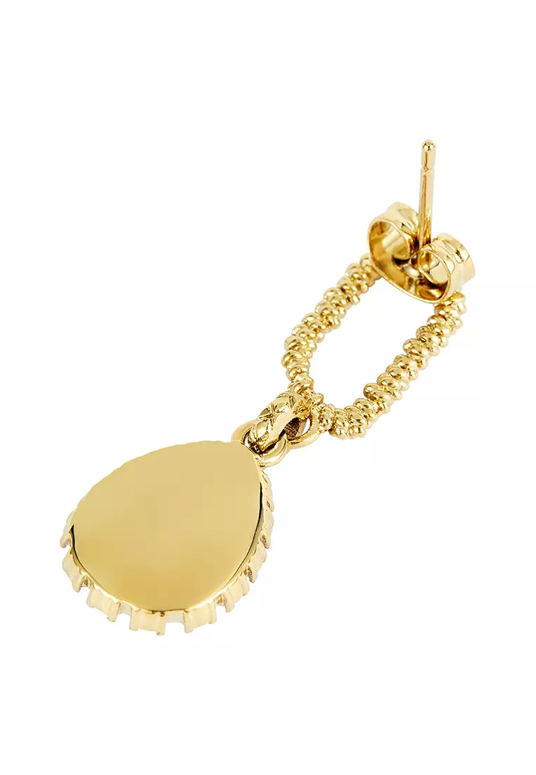 Earrings Princess'S Water Drop In Gold - Blue