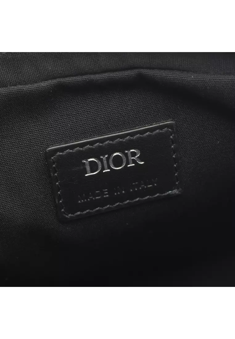 Pre-Loved Christian Dior CD Diamond Shoulder bag PVC leather black