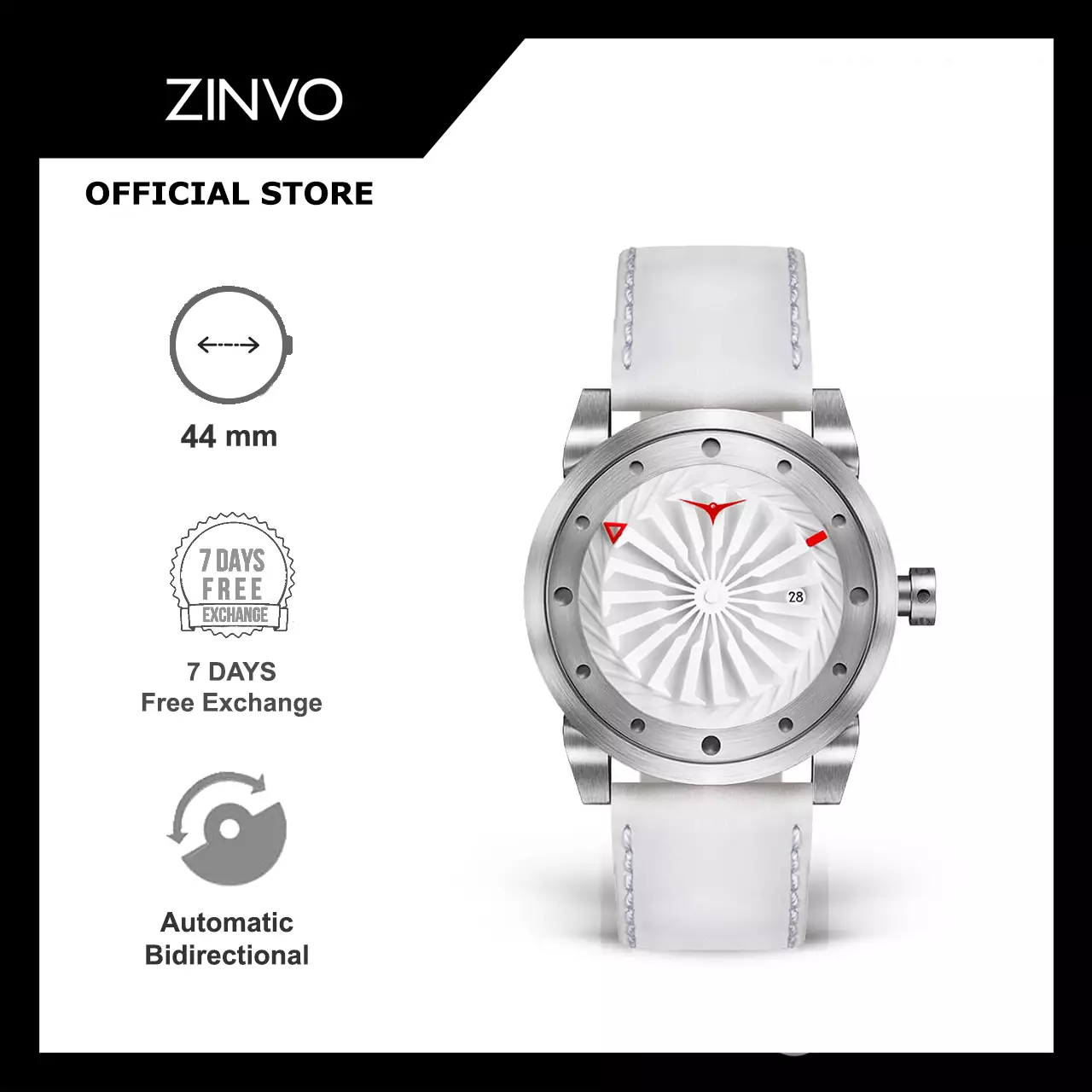 Zinvo Blade Magic White Jam Tangan Pria Automatic Analog