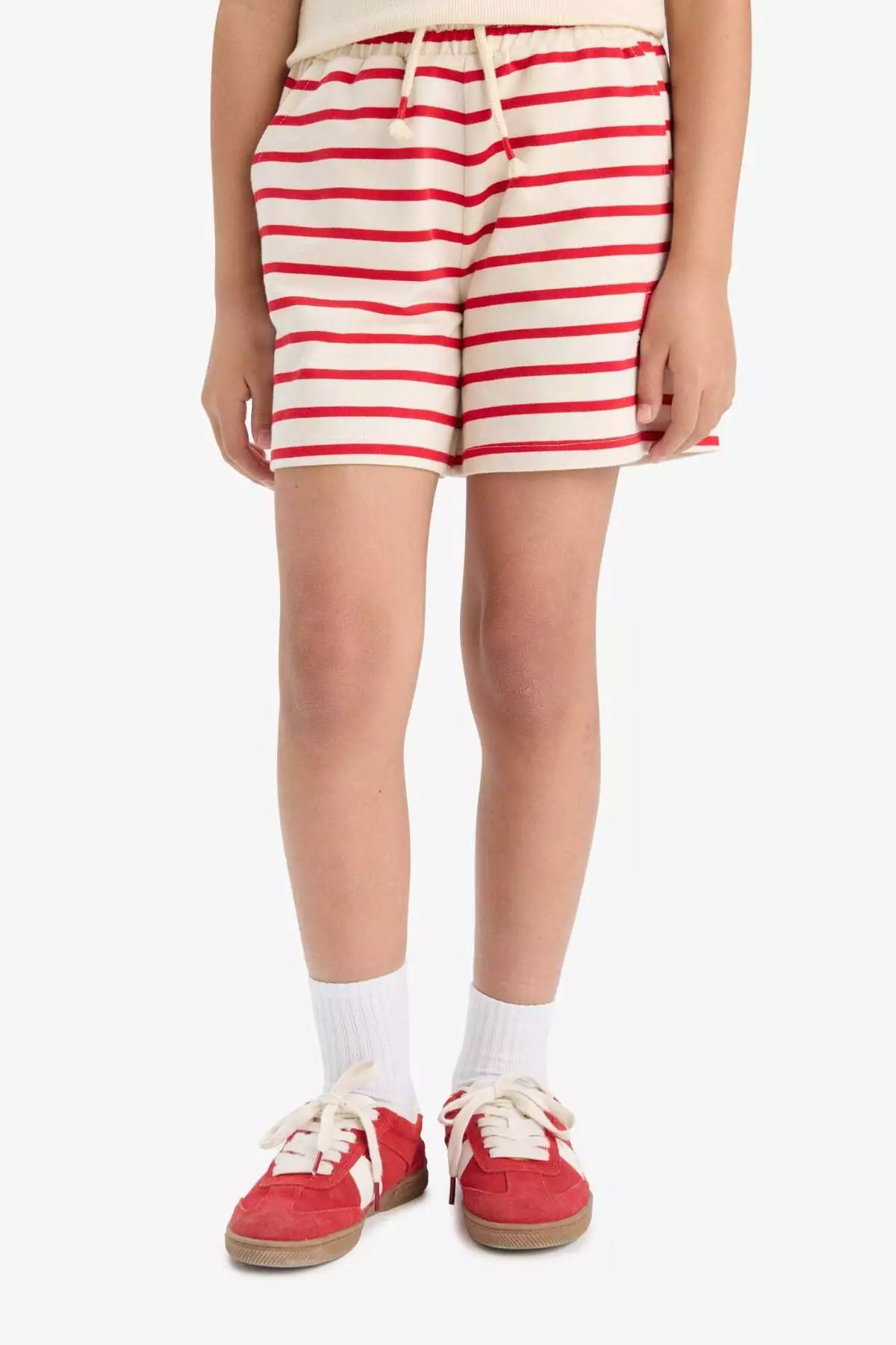 Girl's Elastic Waist Striped Shorts A2466A825Hs