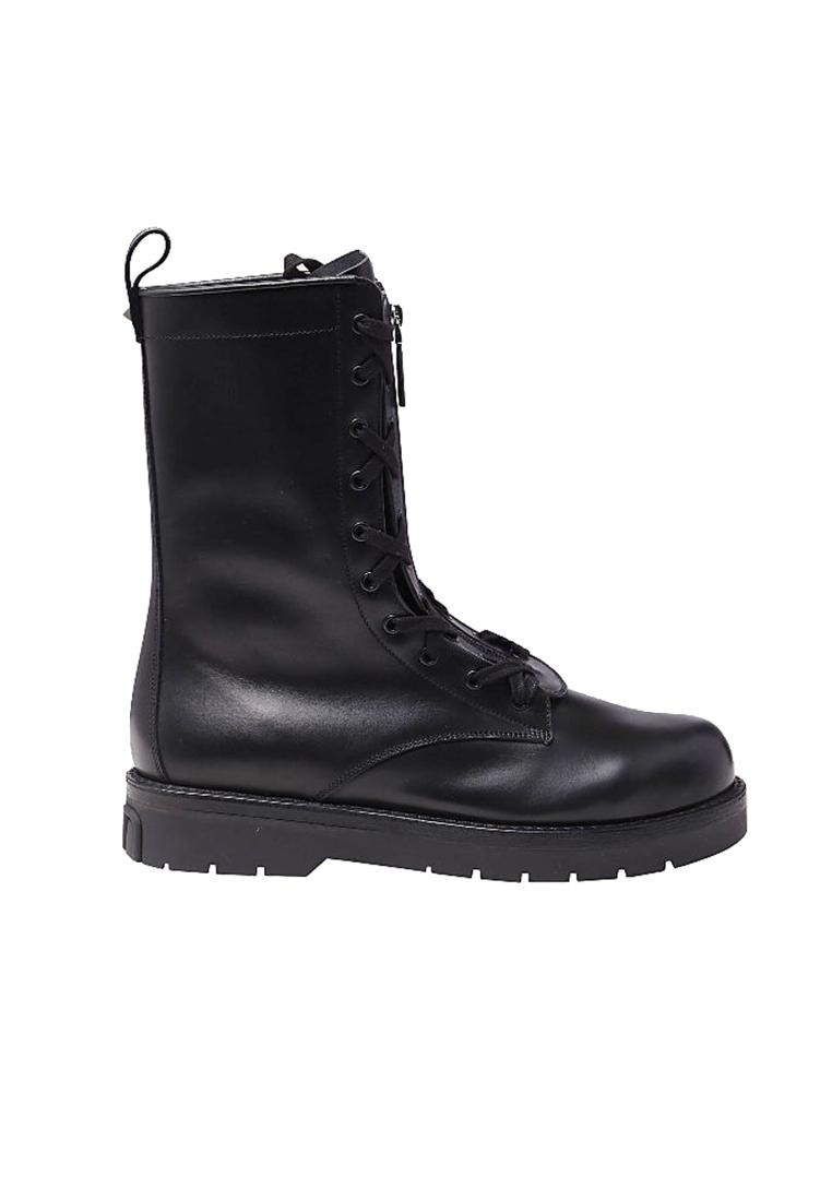 VALENTINO GARAVANI - Valentino Garavani Combat Leather Boots - Black