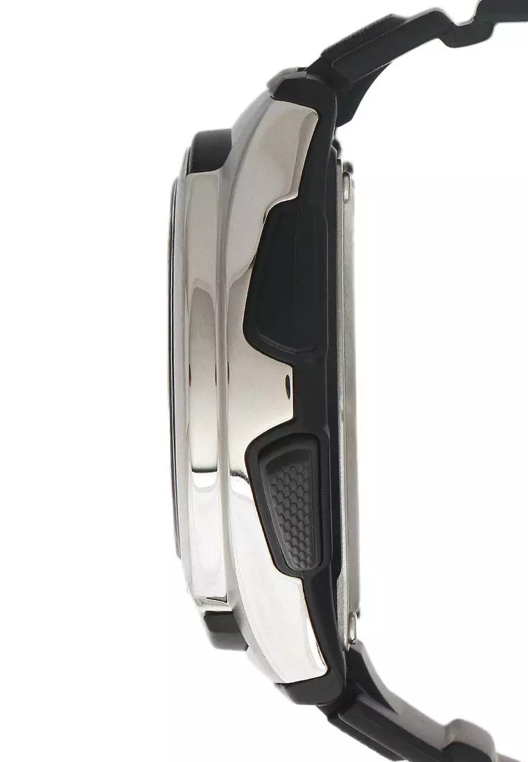 Casio Jam Tangan Pria - Black Silver - Silicon - AQ-180W-1BVDF