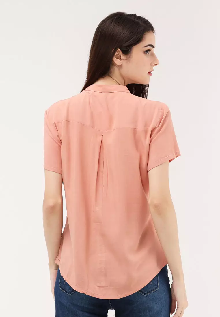 Short Sleeves Chinese Collar Blouse