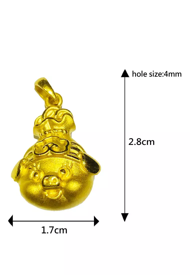 Gold pig sales pendant