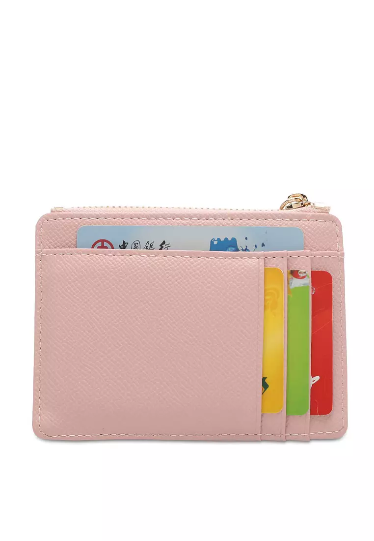 Women's Card Holder With Coin Compartment (Dompet Wanita Dengan Kompartmen Koin) - Merah Jambu