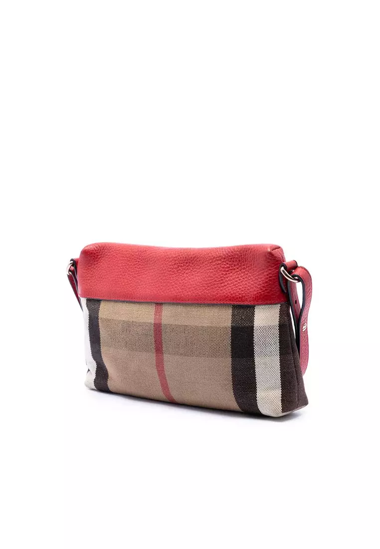 Pre-Loved Burberry Small Mega Check Canvas Farley Crossbody