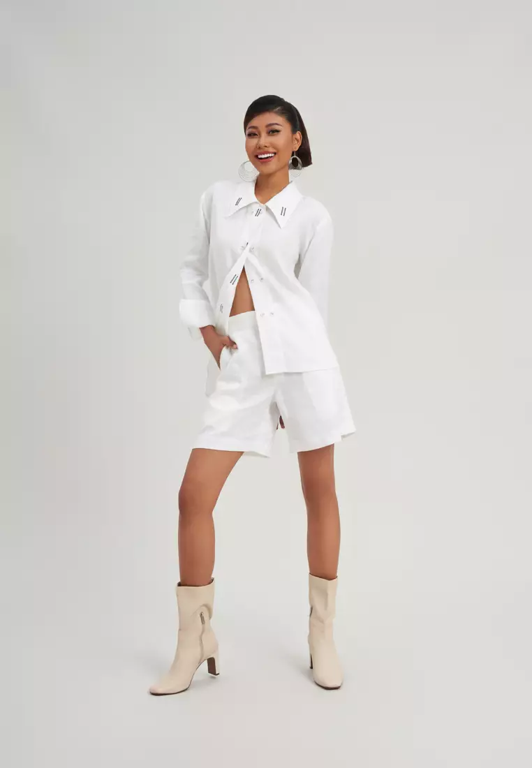 Buy F2 Fashion and Freedom WHITE LINEN SHORTS 2025 Online