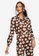 Lubna brown Printed Bow Detail Blouse 4F1C4AA7693852GS_1