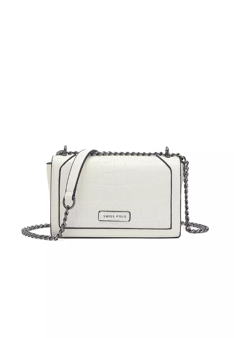 Women's Chain Shoulder Bag / Sling Bag / Crossbody Bag - White