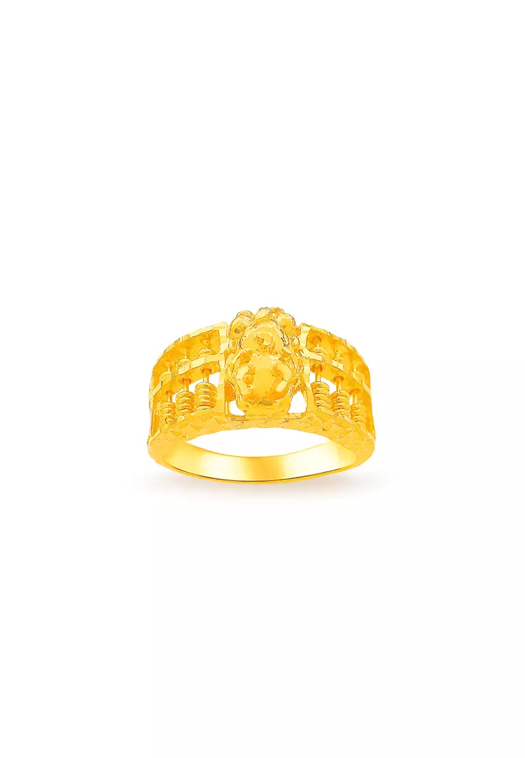 375/9K Gold Pixiu Abacus Ring C92