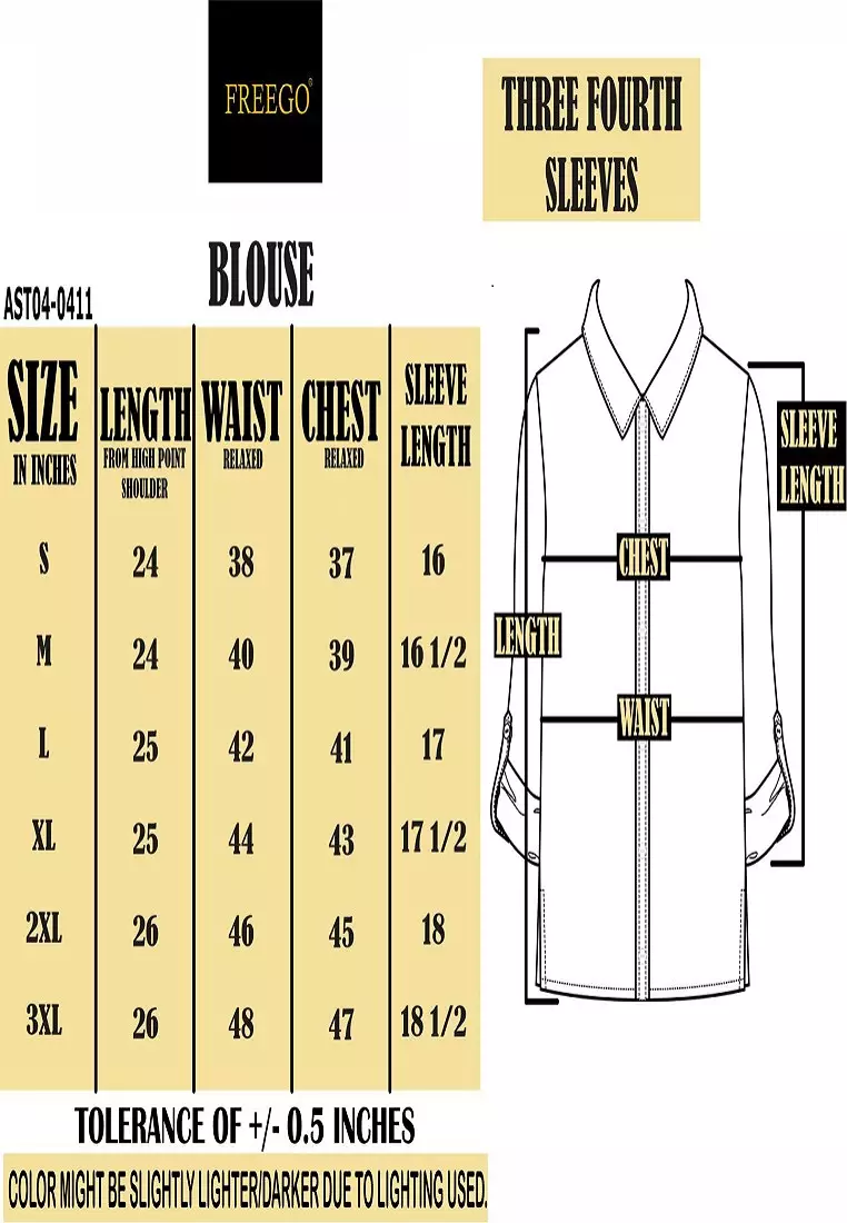 Woven Textured 3/4 Blouse