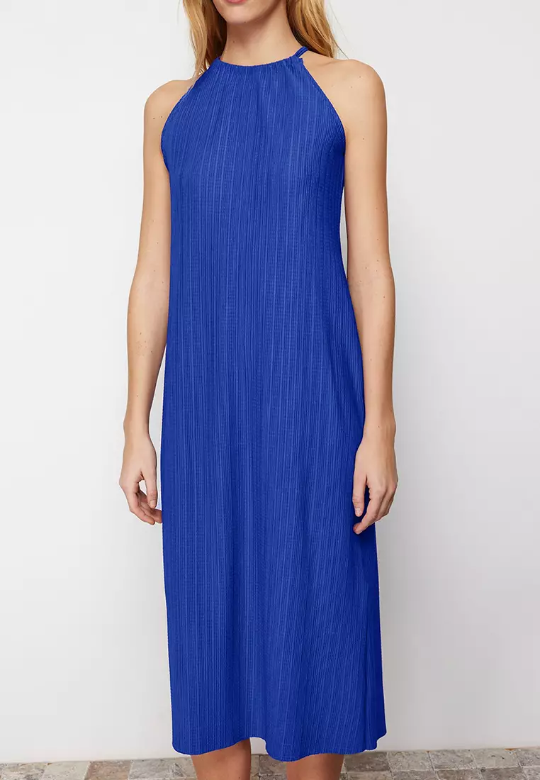 Midi Pleated Knitted Dress