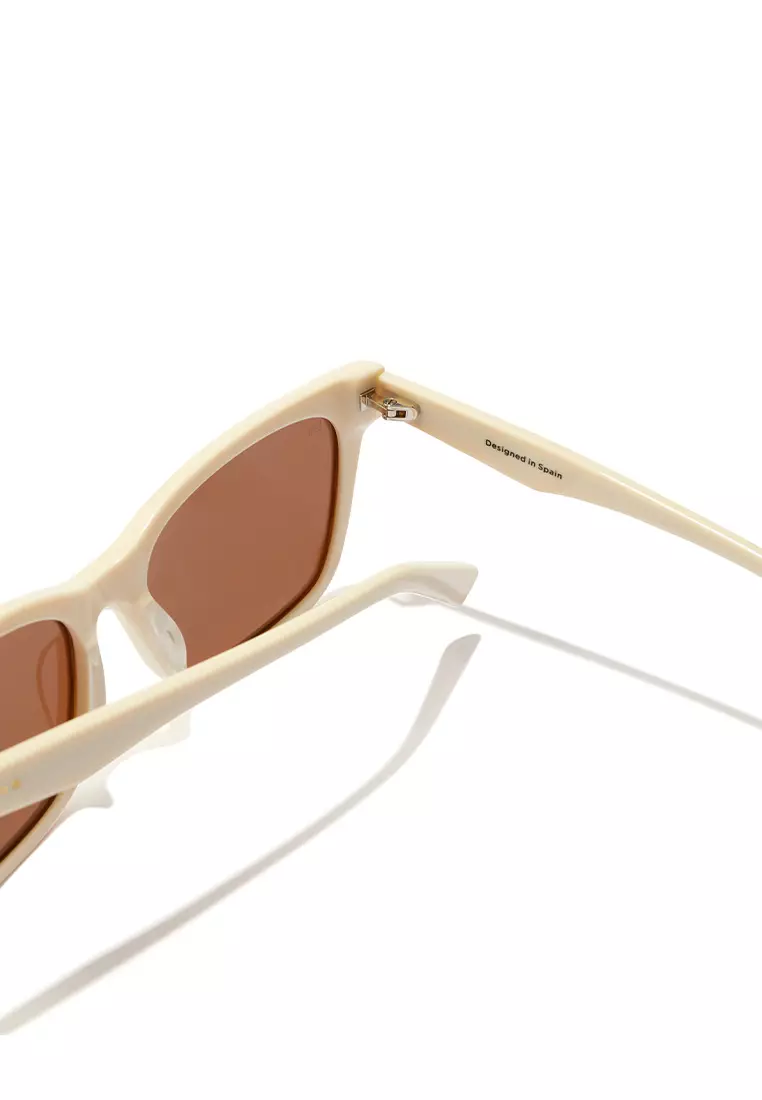 HAWKERS POLARIZED COTTON Brown MAZE Sunglasses for Men and Women, Unisex. UV400 Protection. Official Product designed in Spain