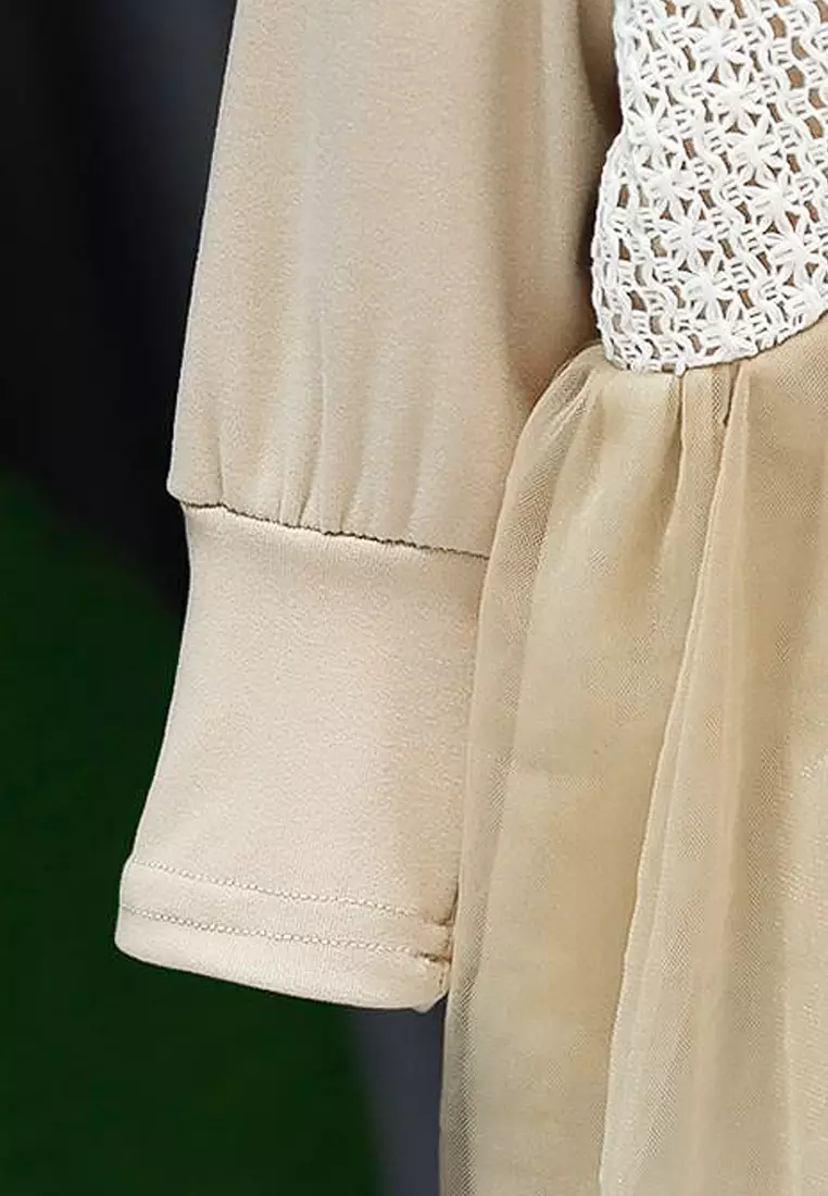 Wakakids Dress Bayi Anak Perempuan Lengan Panjang Gaun Pesta Rok Tutu Ribbon 4436 Venrz Putih