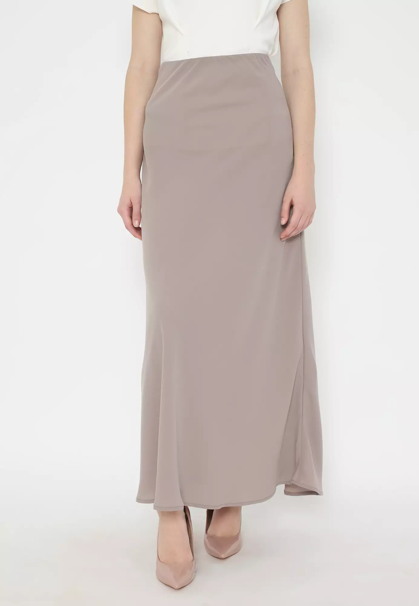 Plain Long Skirt In Mocca In Brilliant Girl Warna MOCCA