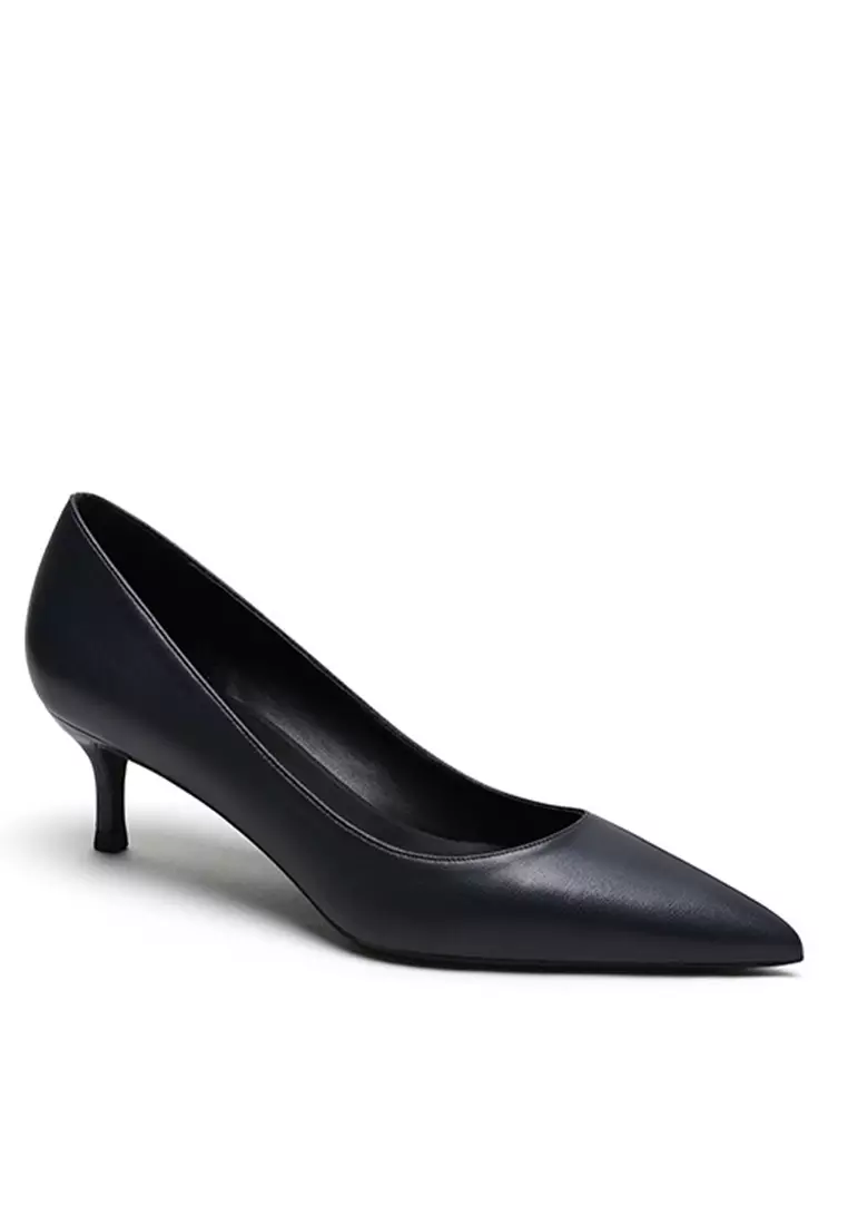 5CM Uniform Pointed Mid Heel Shoes HZL151