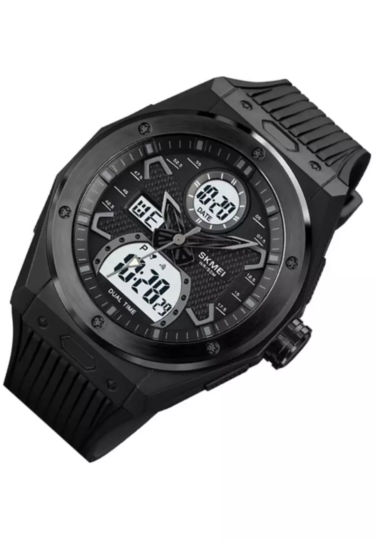 Jam Tangan Analog Digital Pria Waterproof Many Function Strap Tali Material PU Silicone IR41 ORIGINAL