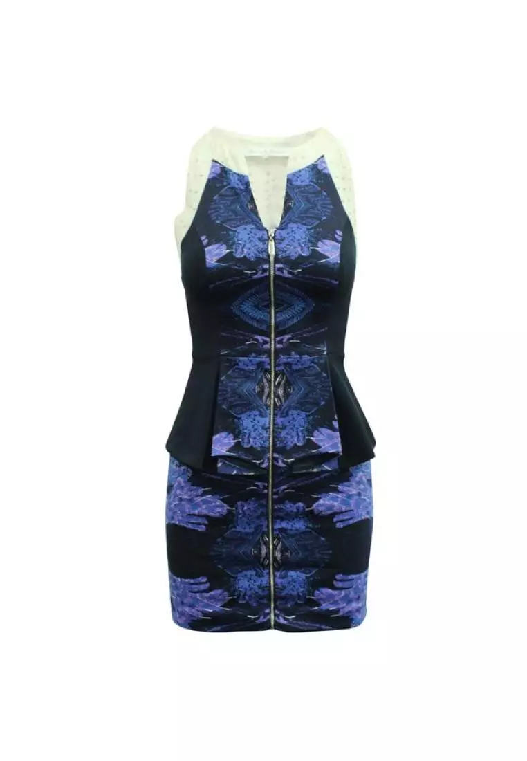 Black halo peplum dress discount