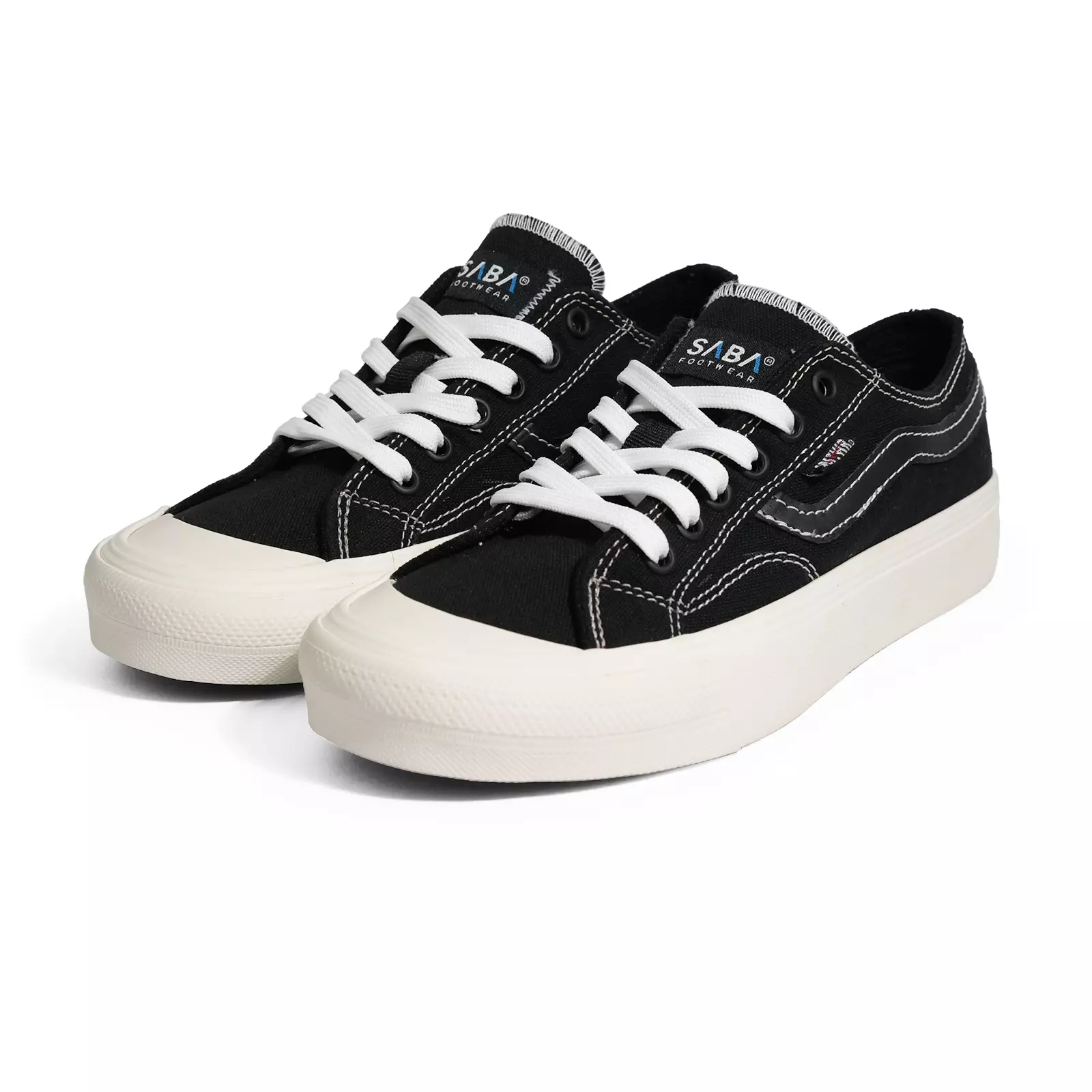 SABA Veloz Black White Cookies - Sepatu Sneakers Casual Pria Wanita