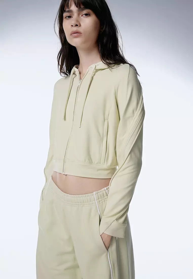 短款簡約開衫連帽衛衣