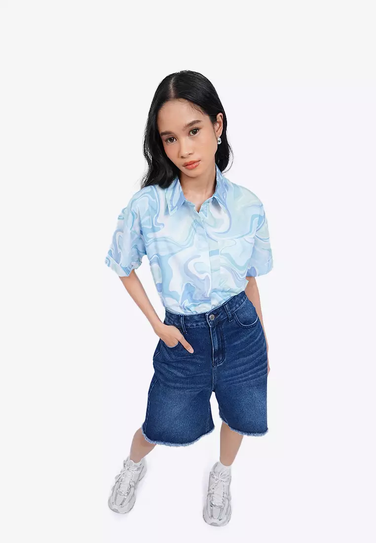 Dark Denim Bermuda Pants