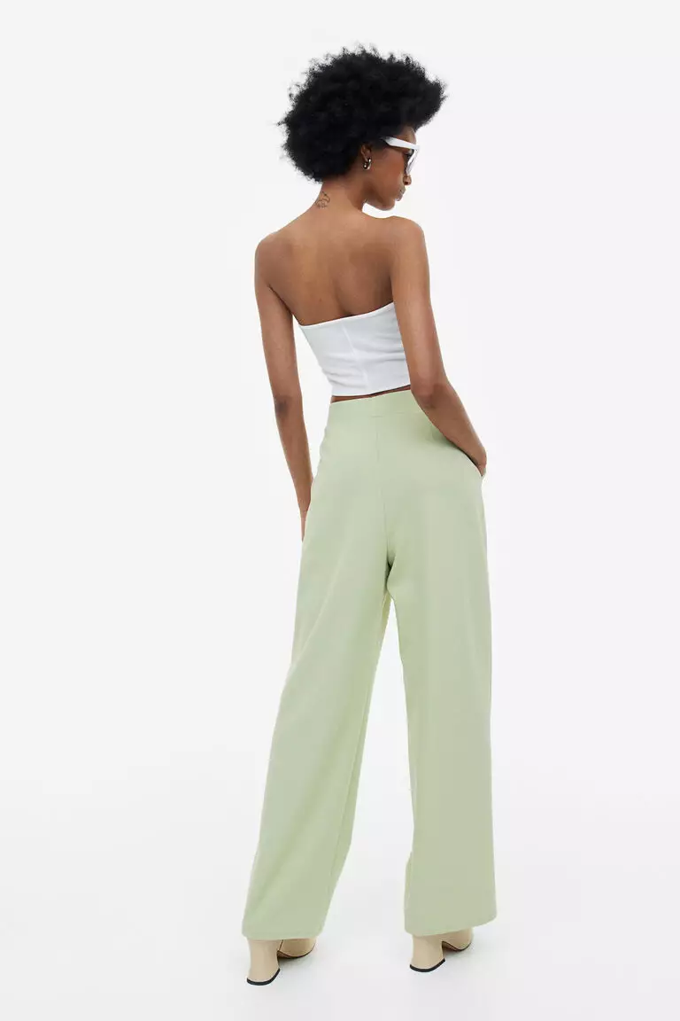 High-waisted tailored trousers