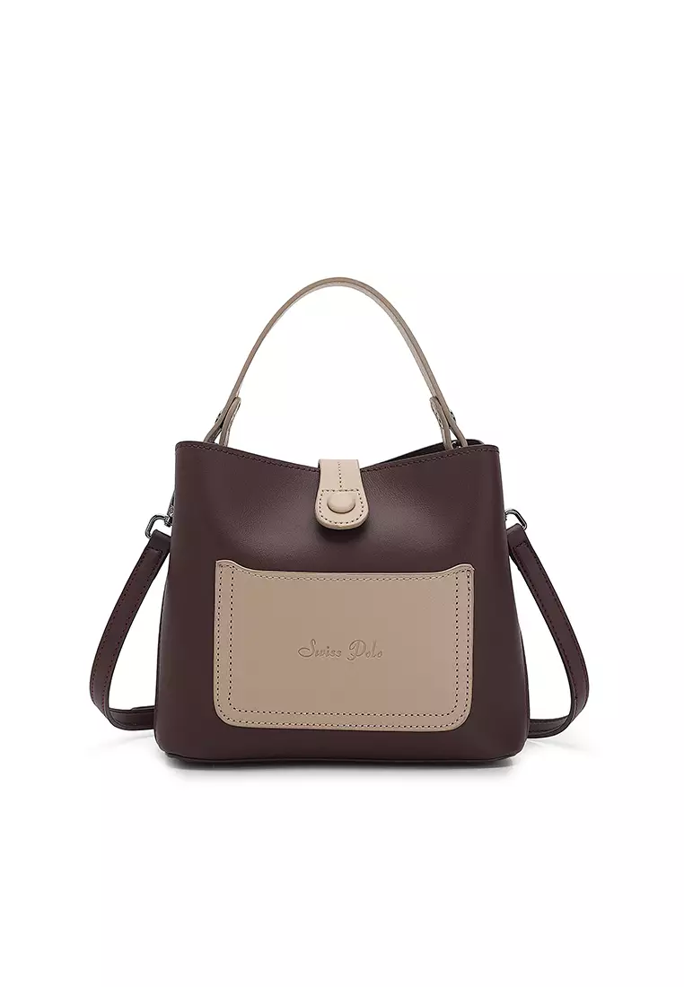 Women's Top Handle Bag / Sling Bag / Crossbody Bag - Dark Brown