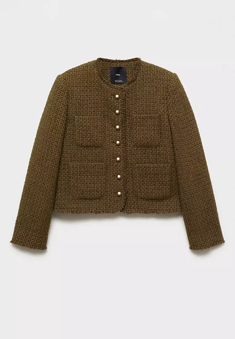 Tweed Jacket With Jewel Buttons