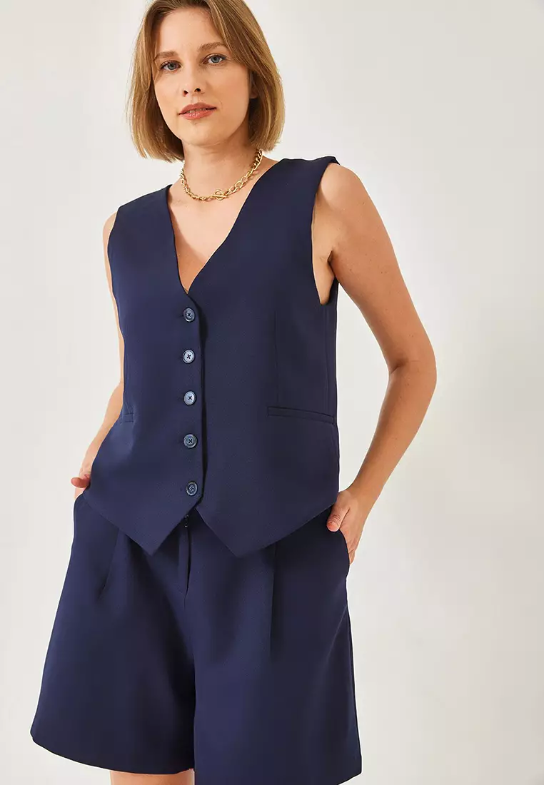 Women's V-Neck Vest Shorts Set 60316 60271017