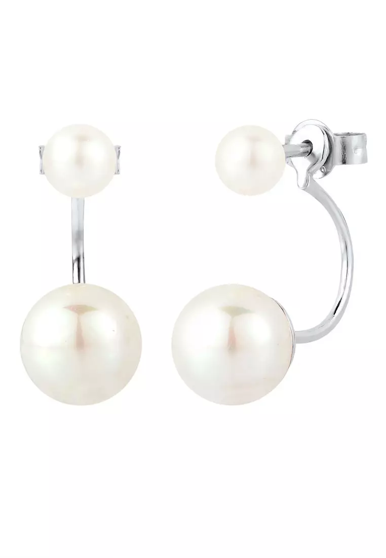 Front and back deals pearl stud earrings