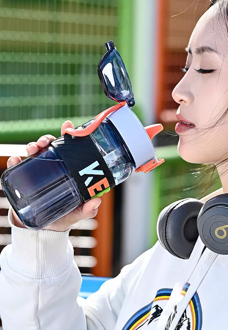 Wakakids Botol Minum Plastik Olahraga Portable Sport Cup Water Bottle Keep On 1 Liter K3208 Venjr Hitam