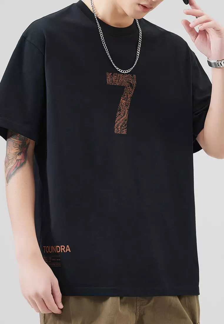 數字印花短袖T恤 AY-D5512