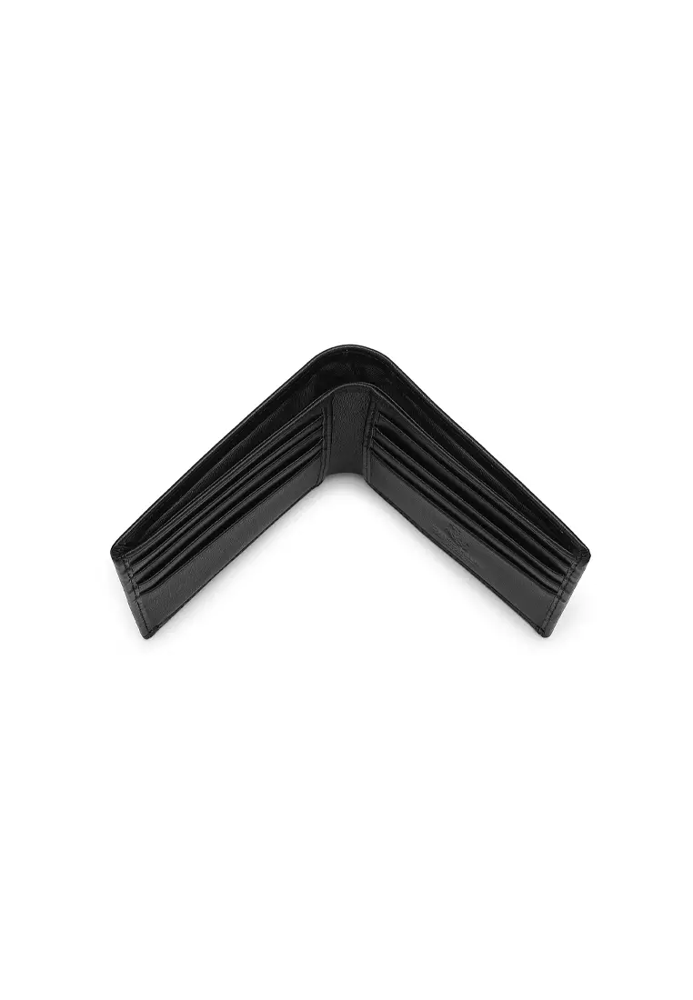 Men's Genuine Leather RFID Blocking Fortune Wallet (Genuine 皮具錢包) - 黑色