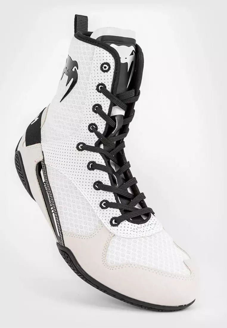 Venum Elite Boxing Shoes - White/Black