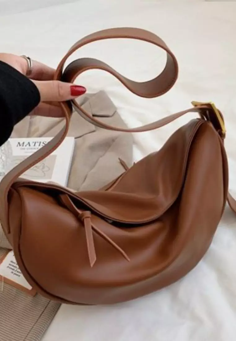Vedlyn Joyce Tas selempang wanita model gesper - Brown
