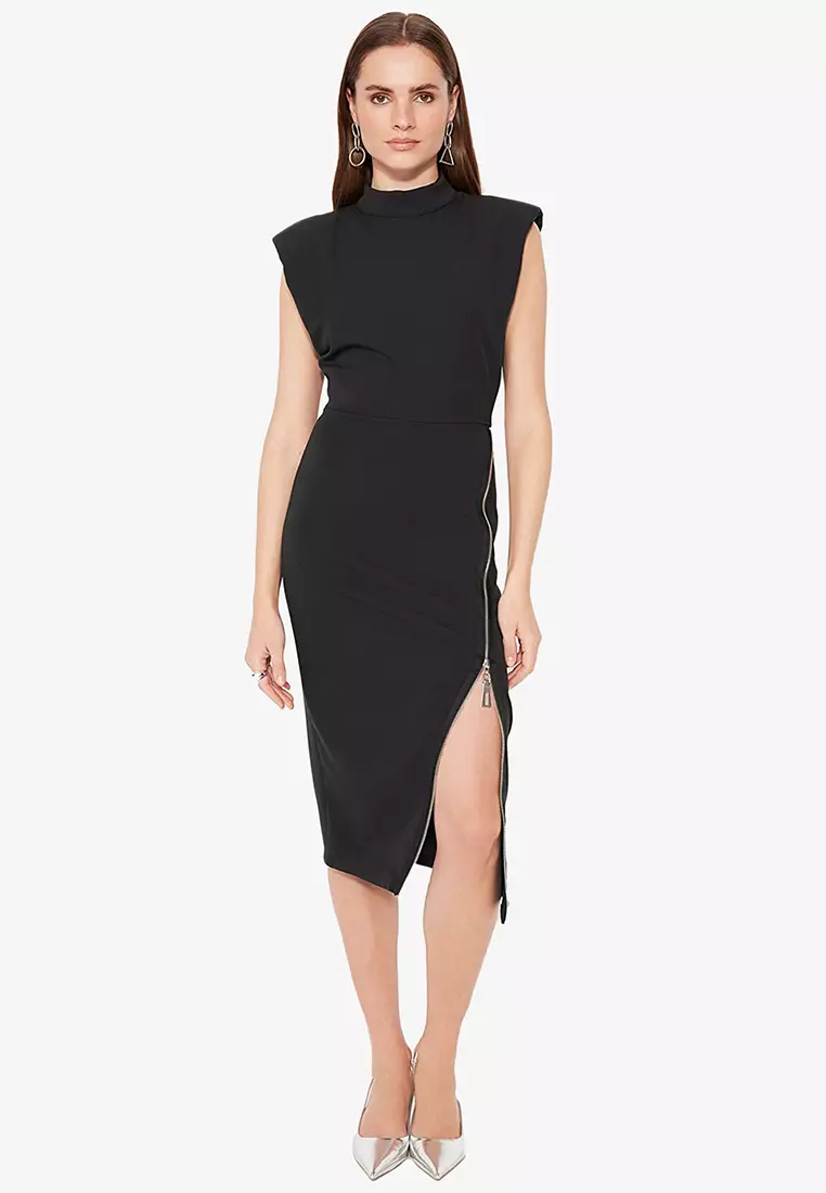 Jual Trendyol Zipper Detailed Dress Original 2024 ZALORA Indonesia