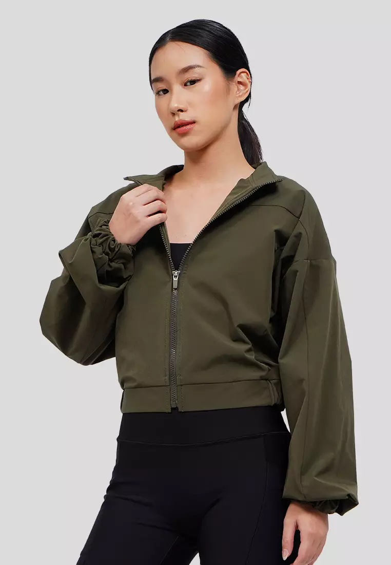High Neck Active Cropped Jacket